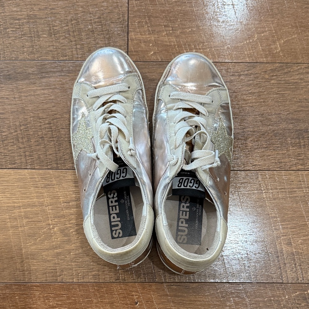 Golden Goose Metallic Pink/Gold Star Sneakers